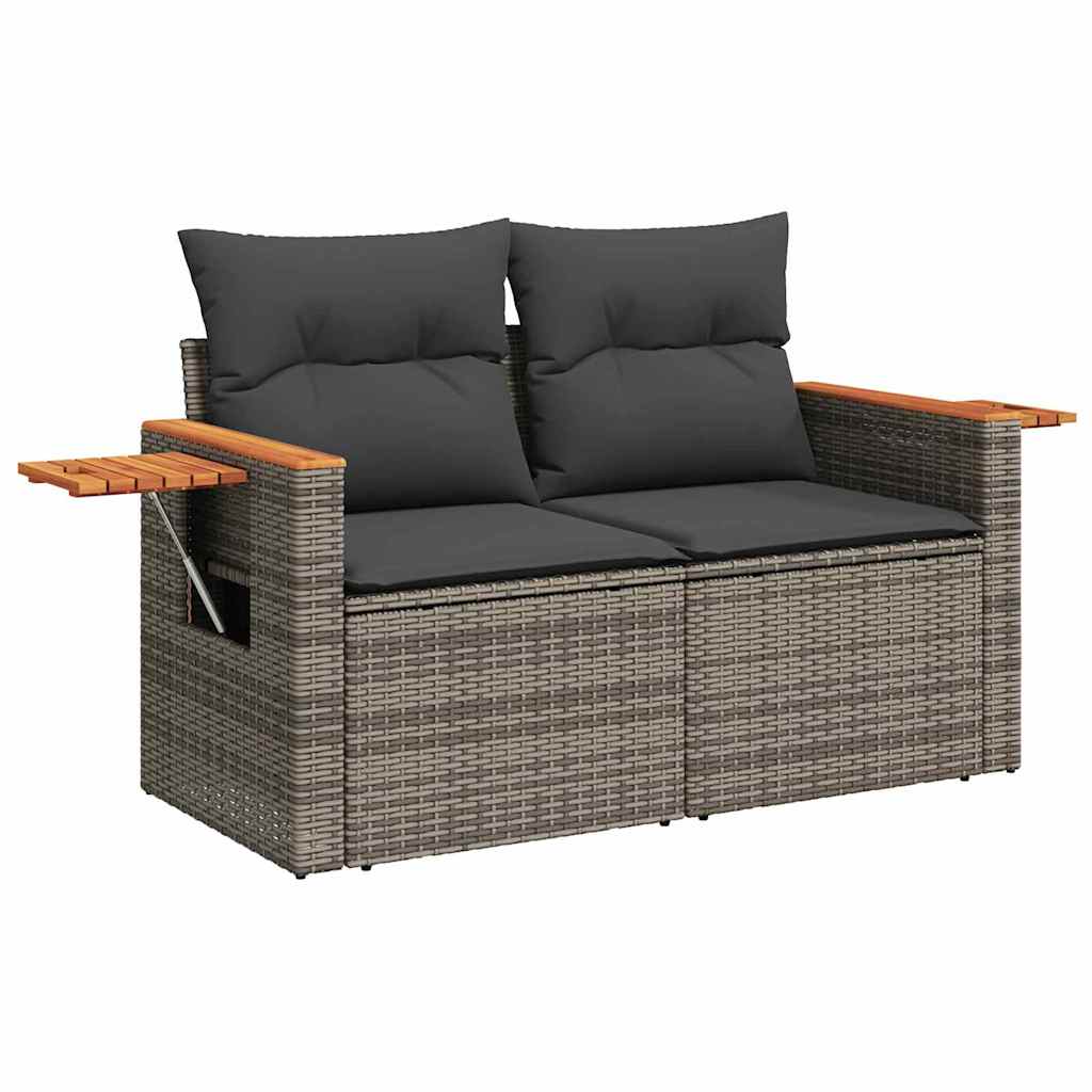 Conjunto de Sofá de Jardim 13 pcs Cinzeto Rattan Sintético