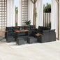 Conjunto de Sofá de Jardim 14 pcs Preto Rattan Sintético