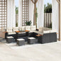 Conjunto de Sofá de Jardim 14 pcs Preto Rattan Sintético