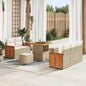Conjunto de Sofá de Jardim 8 pcs Bege Rattan Sintético