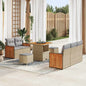 Conjunto de Sofá de Jardim 8 pcs Bege Rattan Sintético