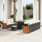 Conjunto de Sofá de Jardim 10 pcs Preto e Creme 80 x 80 x 71 cm