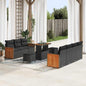 Conjunto de Sofá de Jardim 10 pcs Preto 90 x 55 x 71 cm vime PE