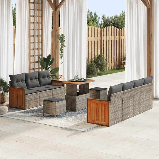 Conjunto de Sofá de Jardim 10 pcs Cinzeto 90 x 55 x 71 cm