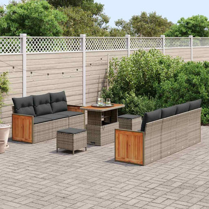 Conjunto de Sofá de Jardim 10 pcs Cinzeto 90 x 55 x 71 cm