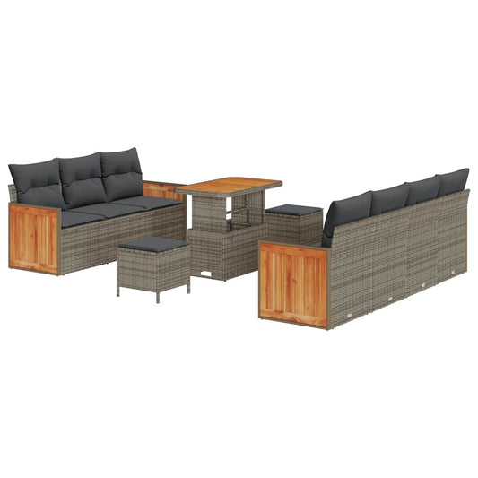 Conjunto de Sofá de Jardim 10 pcs Cinzeto 90 x 55 x 71 cm