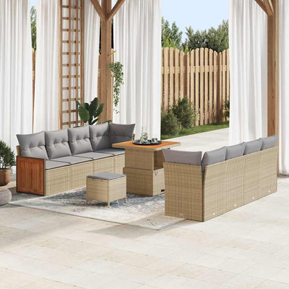 Conjunto de Sofá de Jardim 11 pcs Bege e Cinza Claro