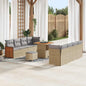 Conjunto de Sofá de Jardim 11 pcs Bege e Cinza Claro