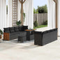 Conjunto de Sofá de Jardim 11 pcs Preto 90 x 55 x 71 cm vime PE
