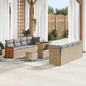 Conjunto de Sofá de Jardim 11 pcs Bege 90 x 55 x 71 cm vime PE