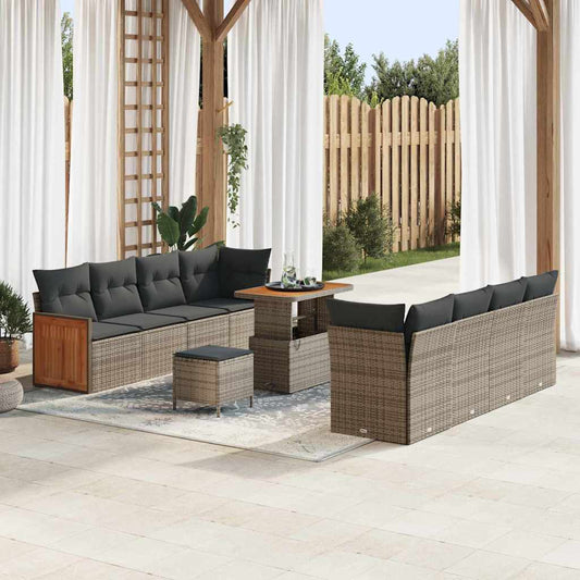 Conjunto de Sofá de Jardim 11 pcs Cinzeto 90 x 55 x 71 cm