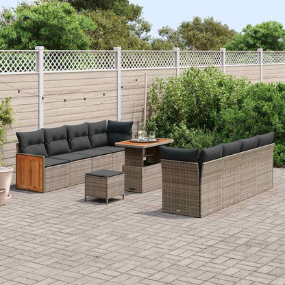 Conjunto de Sofá de Jardim 11 pcs Cinzeto 90 x 55 x 71 cm