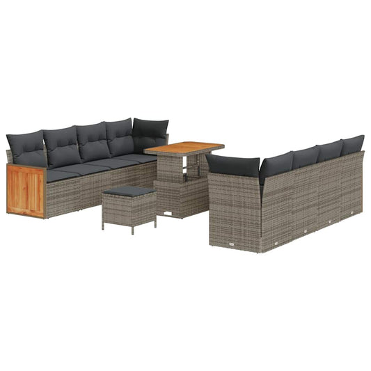 Conjunto de Sofá de Jardim 11 pcs Cinzeto 90 x 55 x 71 cm