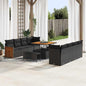 Conjunto de Sofá de Jardim 11 pcs Preto 100 x 100 x 71 cm