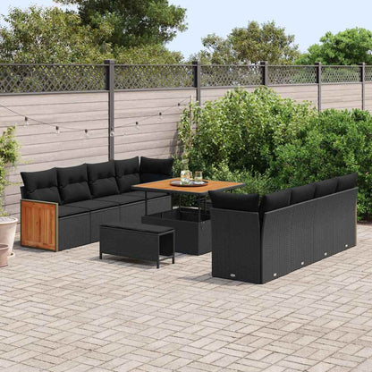 Conjunto de Sofá de Jardim 11 pcs Preto 100 x 100 x 71 cm