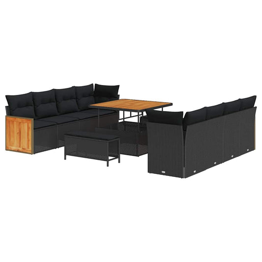 Conjunto de Sofá de Jardim 11 pcs Preto 100 x 100 x 71 cm