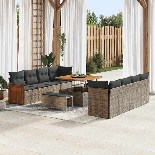 Conjunto de Sofá de Jardim 11 pcs Cinzeto 100 x 100 x 71 cm