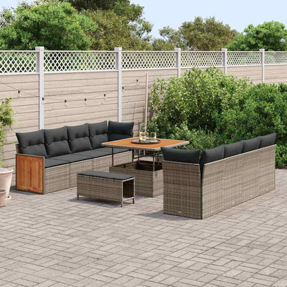 Conjunto de Sofá de Jardim 11 pcs Cinzeto 100 x 100 x 71 cm