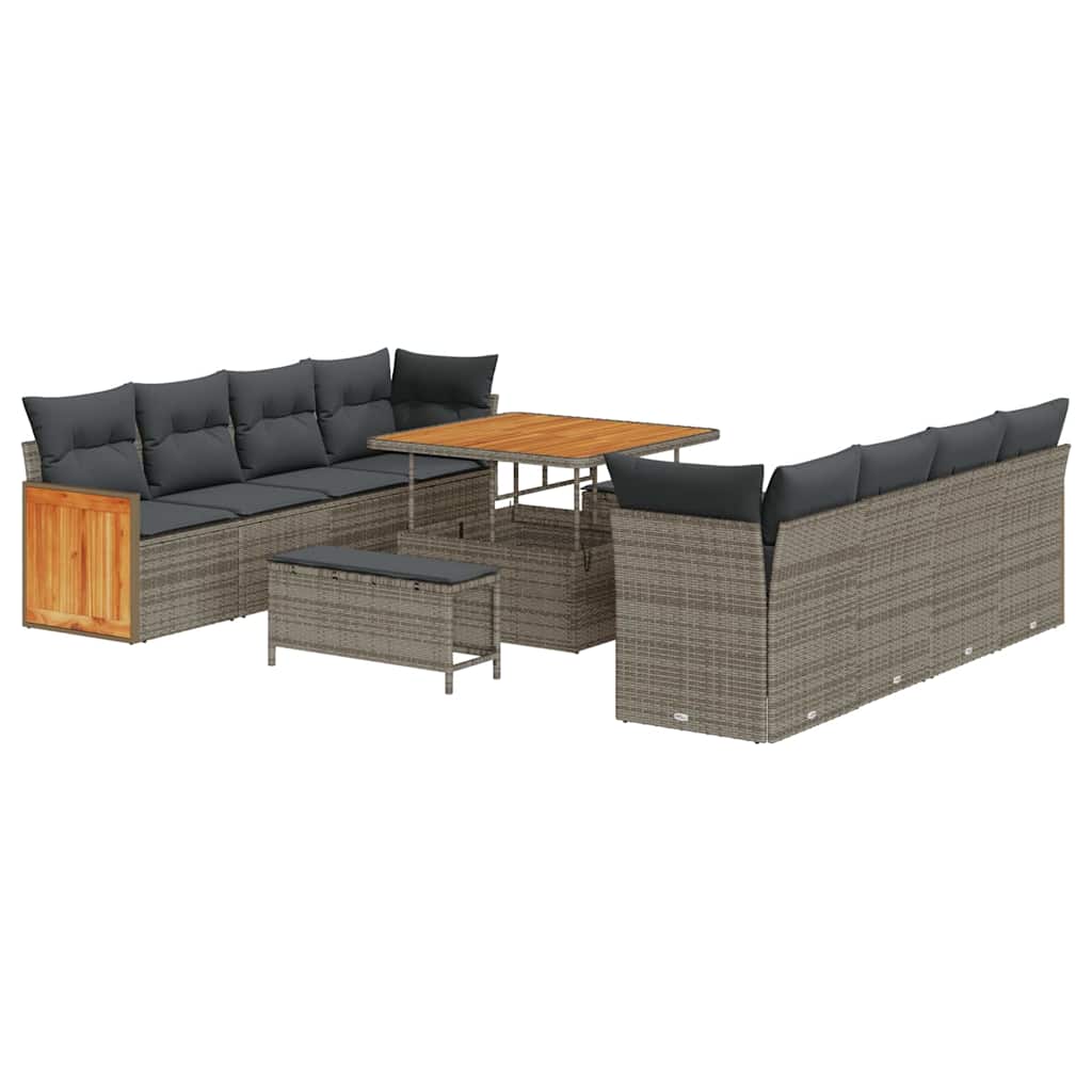 Conjunto de Sofá de Jardim 11 pcs Cinzeto 100 x 100 x 71 cm