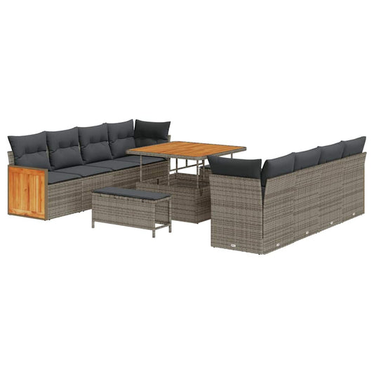 Conjunto de Sofá de Jardim 11 pcs Cinzeto 100 x 100 x 71 cm