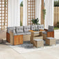 Conjunto de Sofá de Jardim 10 pcs Bege 90 x 55 x 71 cm vime PE