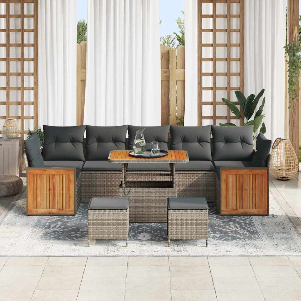 Conjunto de Sofá de Jardim 10 pcs Cinzento Cinzentão