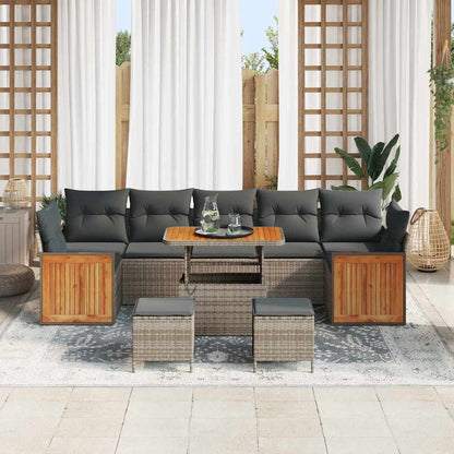 Conjunto de Sofá de Jardim 10 pcs Cinzento Cinzentão
