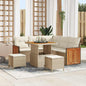 Conjunto de Sofá de Jardim 8 pcs Bege e Creme 80 x 80 x 71 cm