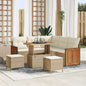 Conjunto de Sofá de Jardim 8 pcs Bege e Creme 90 x 55 x 71 cm