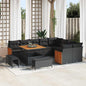Conjunto de Sofá de Jardim 12 pcs Preto vime PE