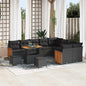 Conjunto de Sofá de Jardim 12 pcs Preto vime PE