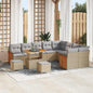 Conjunto de Sofá de Jardim 12 pcs Bege vime PE