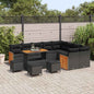 Conjunto de Sofá de Jardim 13 pcs Preto vime PE