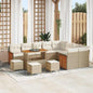 Conjunto de Sofá de Jardim 13 pcs Bege e Creme vime PE