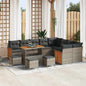 Conjunto de Sofá de Jardim 13 pcs Cinza Cinza escuro vime PE