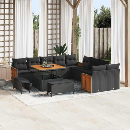 Conjunto de Sofá de Jardim 13 pcs Preto 100 x 100 x 71 cm