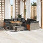 Conjunto de Sofá de Jardim 13 pcs Cinza Cinza Escuro