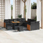 Conjunto de Sofá de Jardim 13 pcs Preto 80 x 80 x 71 cm vime PE