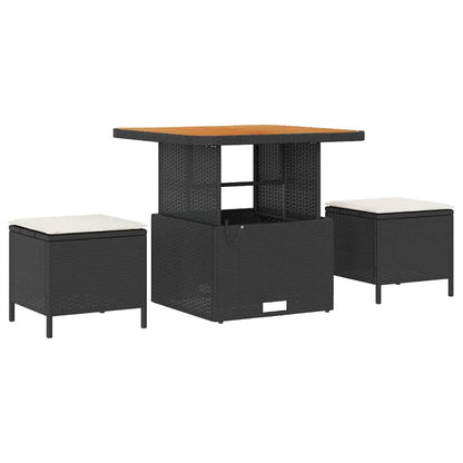 Conjunto de Sofá de Jardim 13 pcs Preto e Creme 80 x 80 x 71 cm
