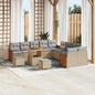 Conjunto de Sofá de Jardim 13 pcs Bege e Cinza Claro