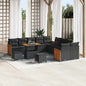 Conjunto de Sofá de Jardim 13 pcs Preto 90 x 55 x 71 cm vime PE