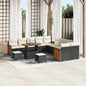 Conjunto de Sofá de Jardim 13 pcs Preto e Creme 90 x 55 x 71 cm