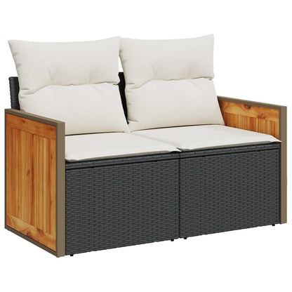 Conjunto de Sofá de Jardim 14 pcs Preto e Creme