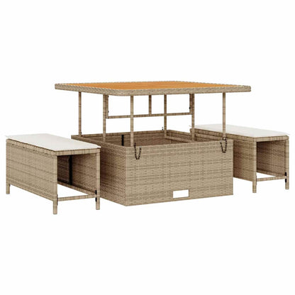 Conjunto de Sofá de Jardim 14 pcs Bege e Creme 110 x 55 x 71 cm
