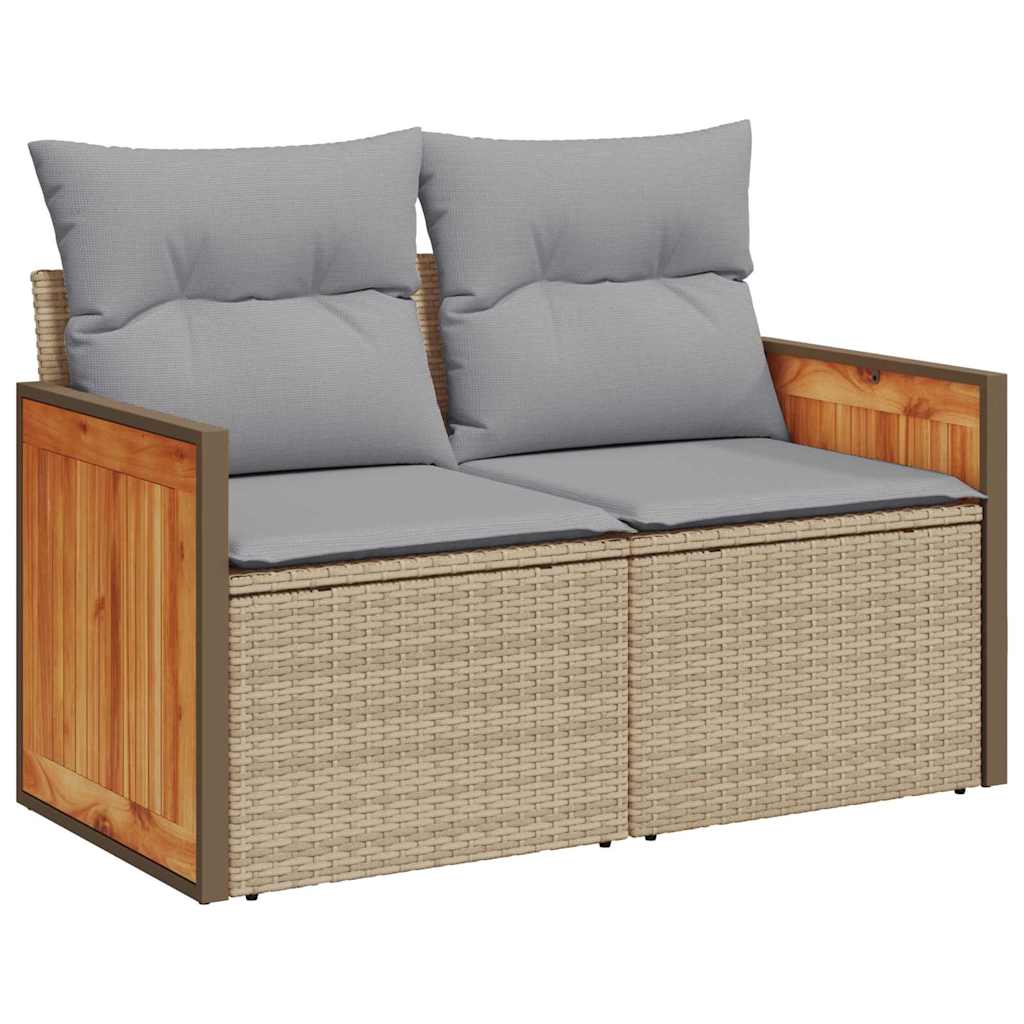 Conjunto de Sofá de Jardim 14 pcs Bege e Cinza Claro