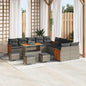 Conjunto de Sofá de Jardim 14 pcs Cinza Cinza escuro