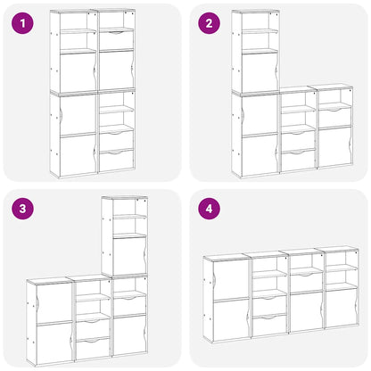 Móveis de apoio 4 pcs ODDA pinho de madeira maciça branco