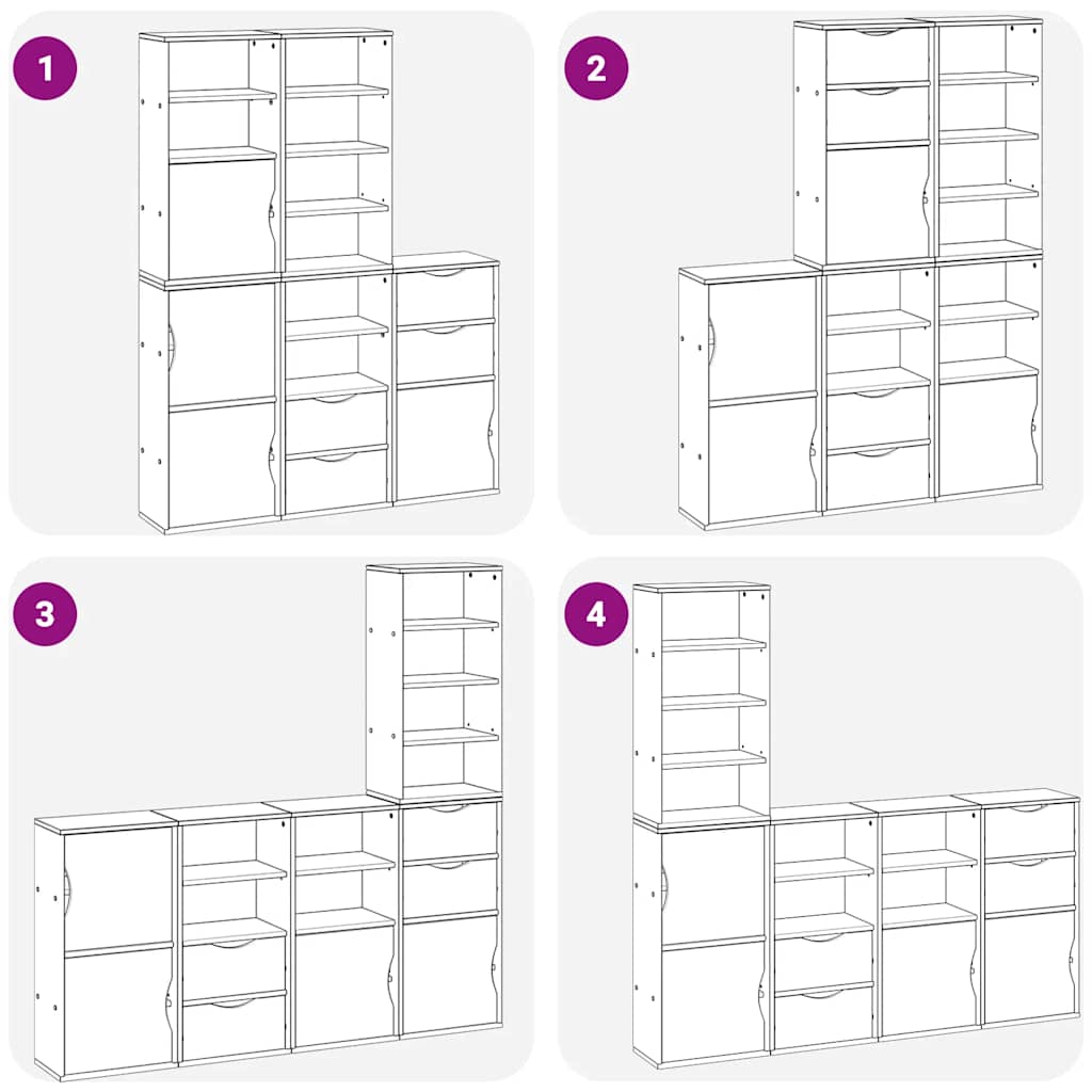 Móveis de apoio 5 pcs ODDA 40x24x79 cm pinho de madeira maciça