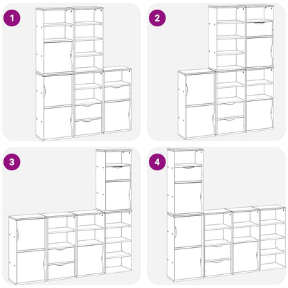 Móveis de apoio 5 pcs ODDA pinho de madeira maciça branco