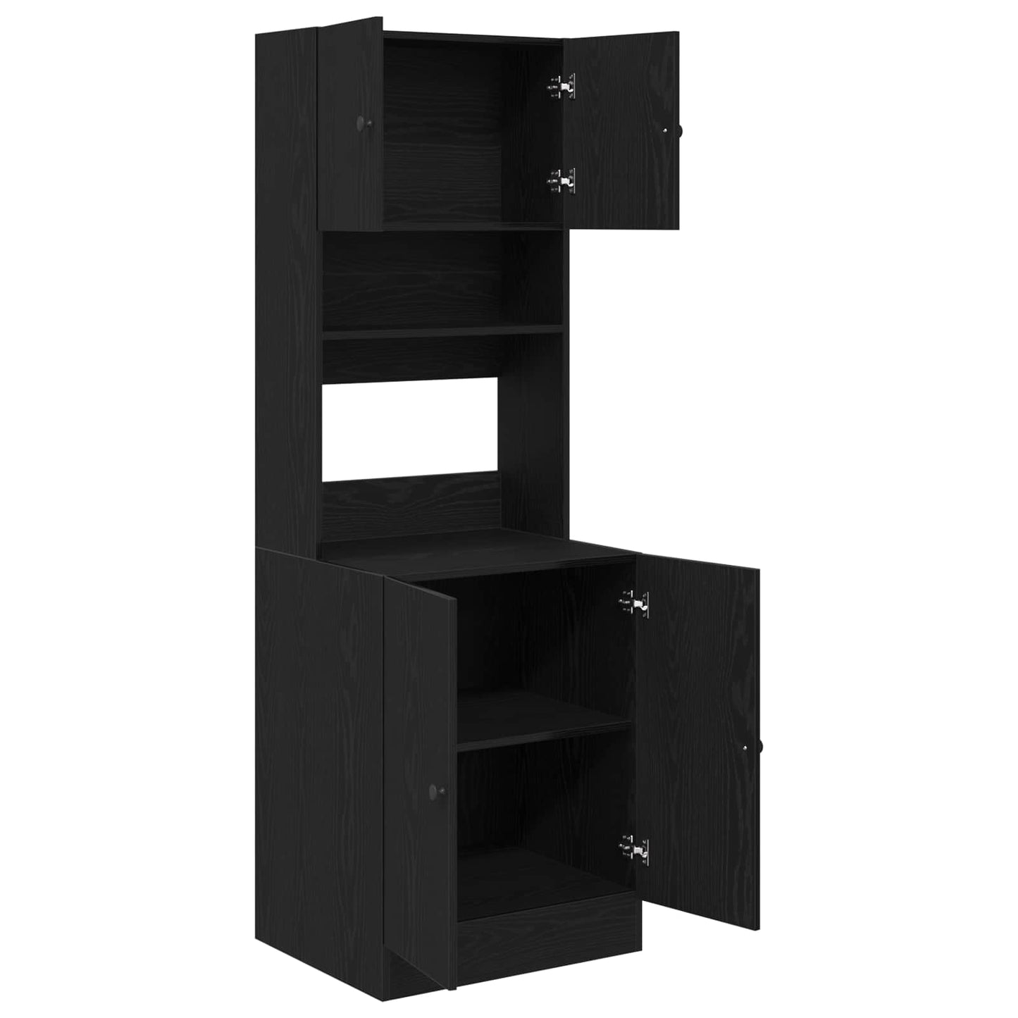 Buffet de Cozinha 2 pcs Carvalho Preto 60 x 50 x 180 cm